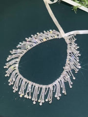 Silvery Tassel Belt Vintage Style Dress Waistband