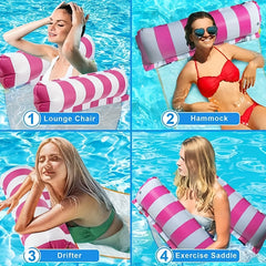 2pcs Striped Hammock Inflatable Water Lounger