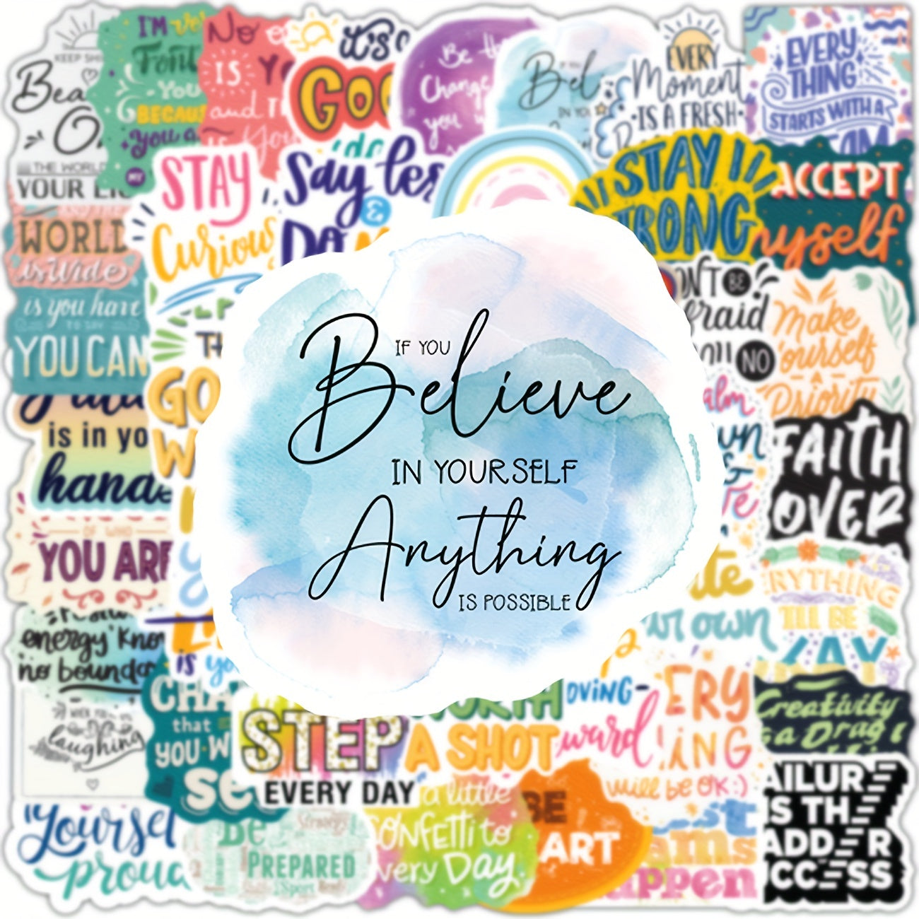 50pcs Inspirational Words Stickers Motivational Quote Vinyl Stickers