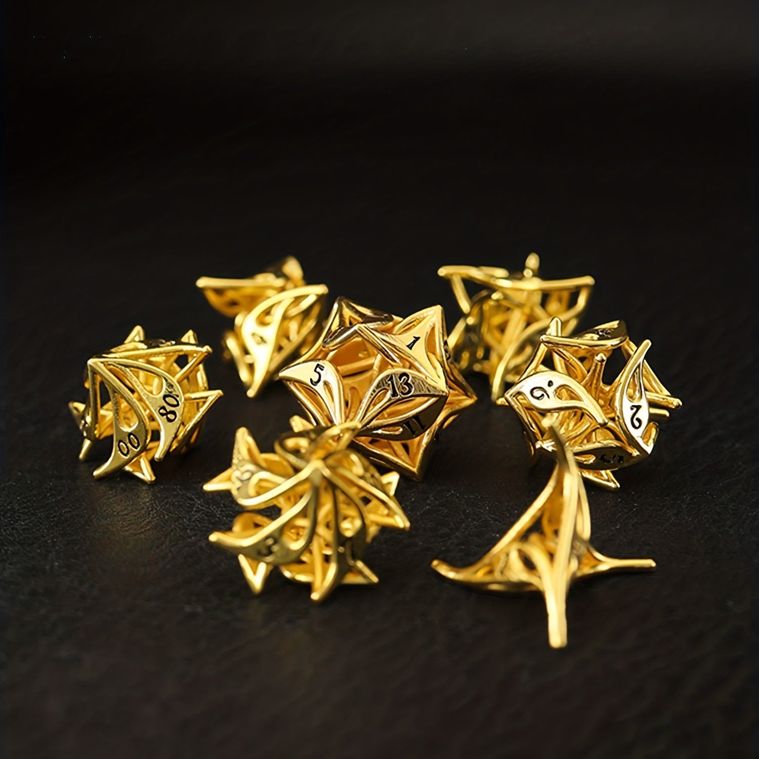 Brass Golden Leaf Metal Dice for Table Games & Digital Decisions