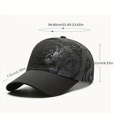 Chinese Dragon Print Baseball Cap Outdoor Quick Drying Sun Protection Hat