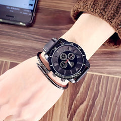LED Glow Men's Watch Large Dial Pointer Wristwatch