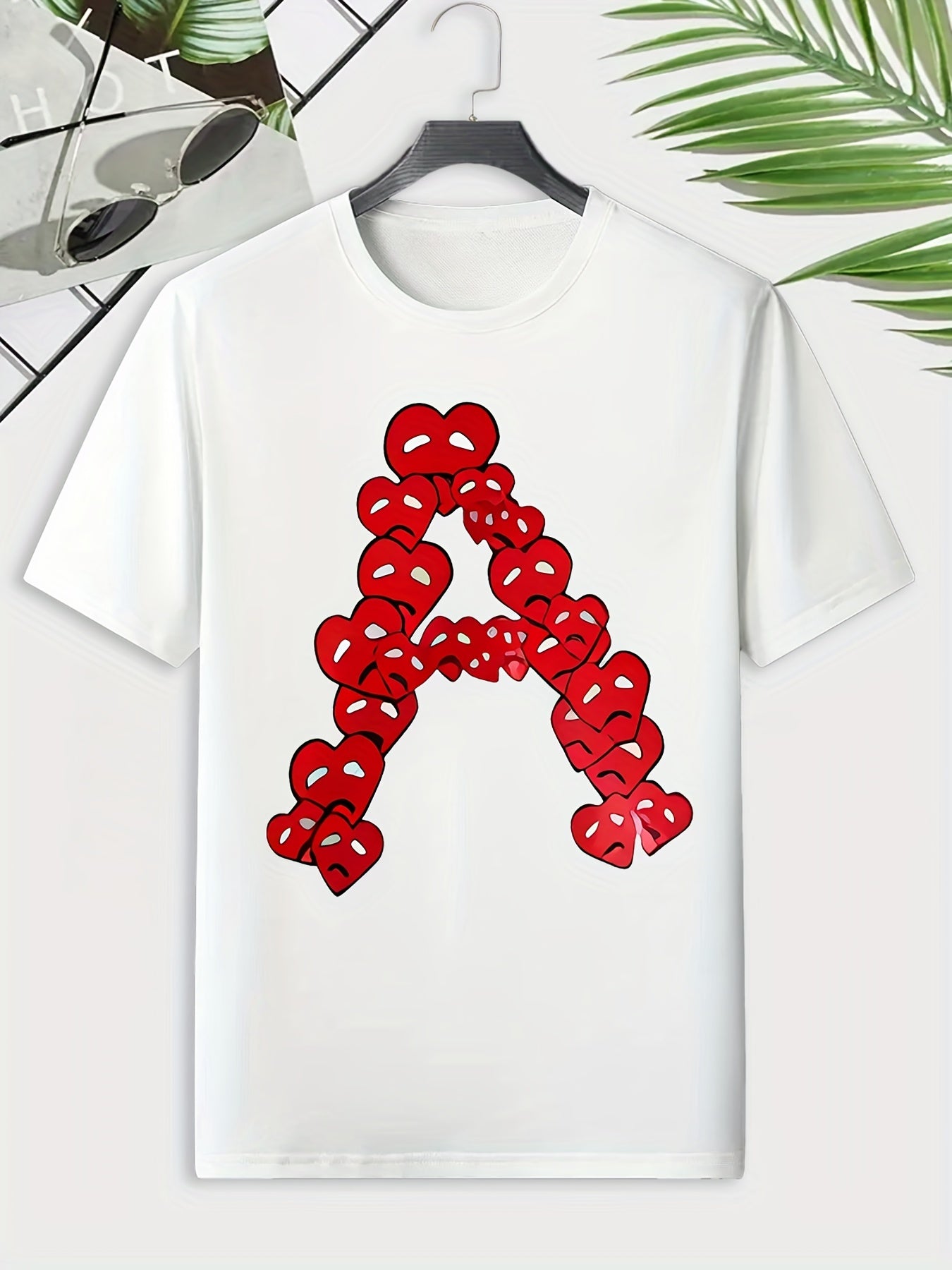 Men's Heart & A Pattern T shirt Active Tee