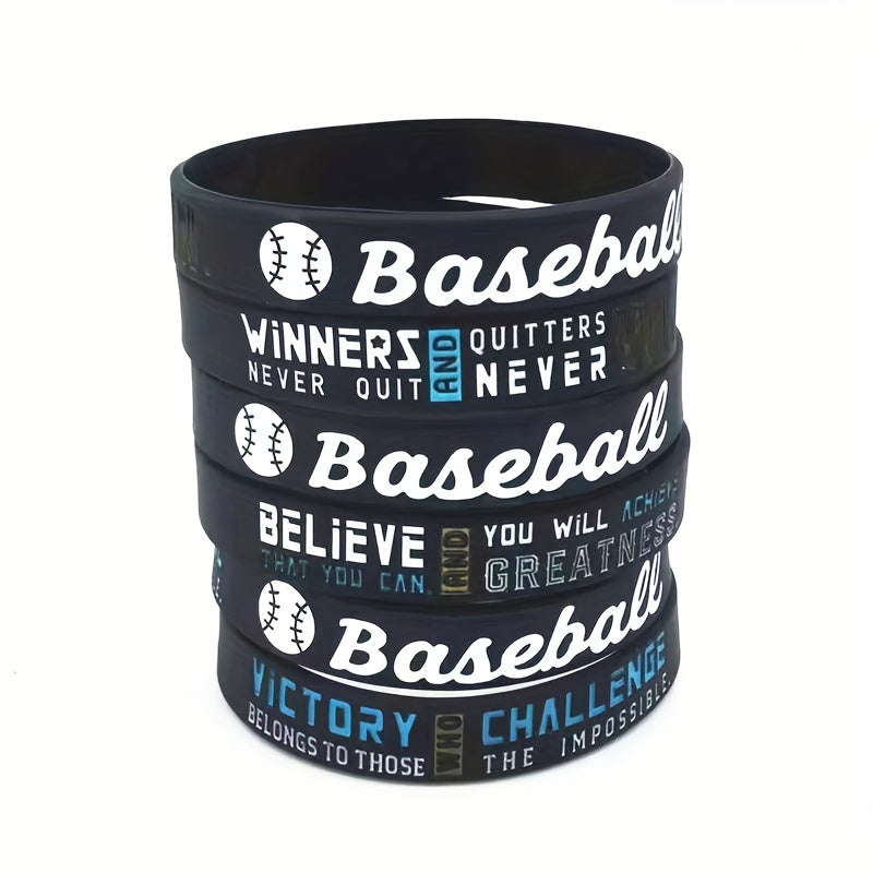 3Pcs Basketball Victory Never Give Up Wristband Silicone Bracelet