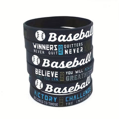 3Pcs Basketball Victory Never Give Up Wristband Silicone Bracelet