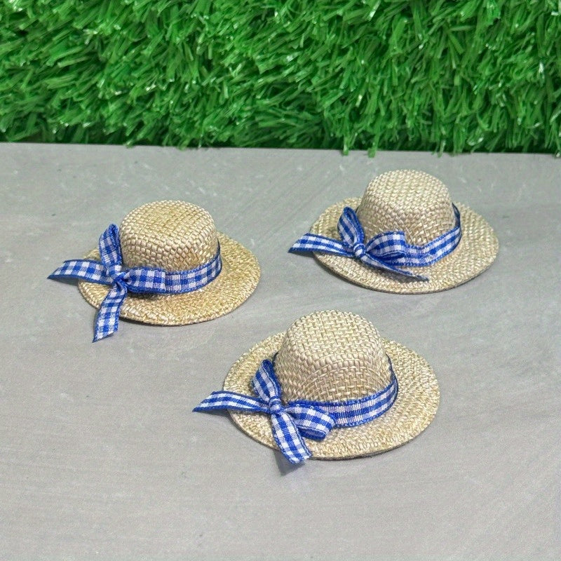 5pcs Mini Knitted Straw Hat Set Beach Hat DIY Doll Party Dress Up Headwear