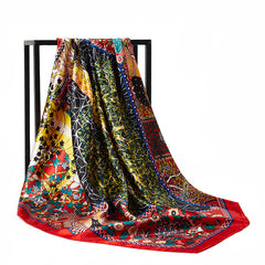 Large Square Silk Head Scarf for Women Lightweight Hair Wrap
