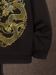 Boy's Dragon Pattern Hoodie Long Sleeve Top