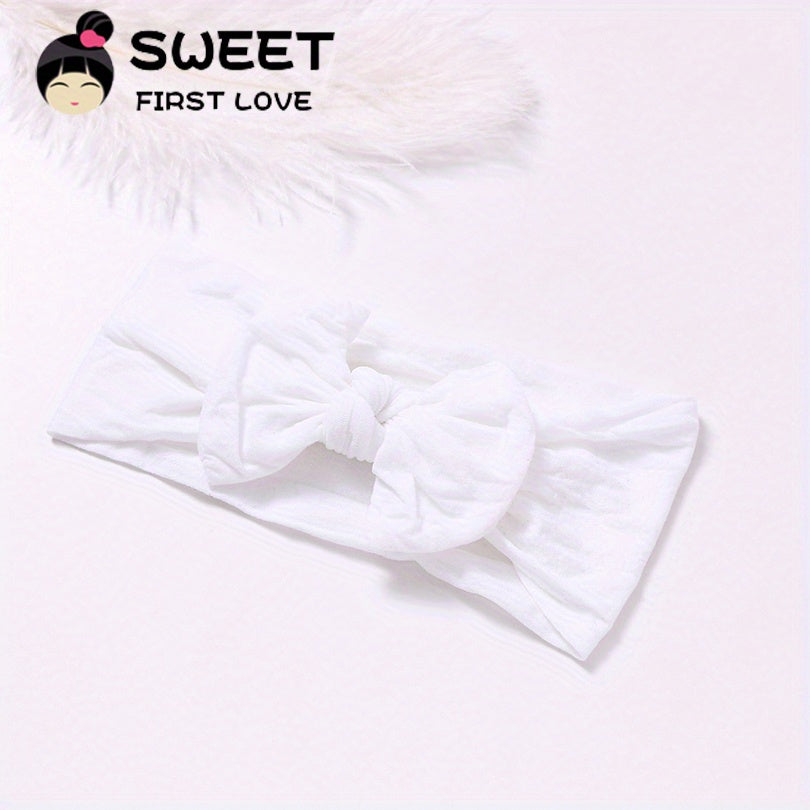 Baby Girls Bowknot Headband Soft Nylon Elastic Hairband Newborn Hair Accessories