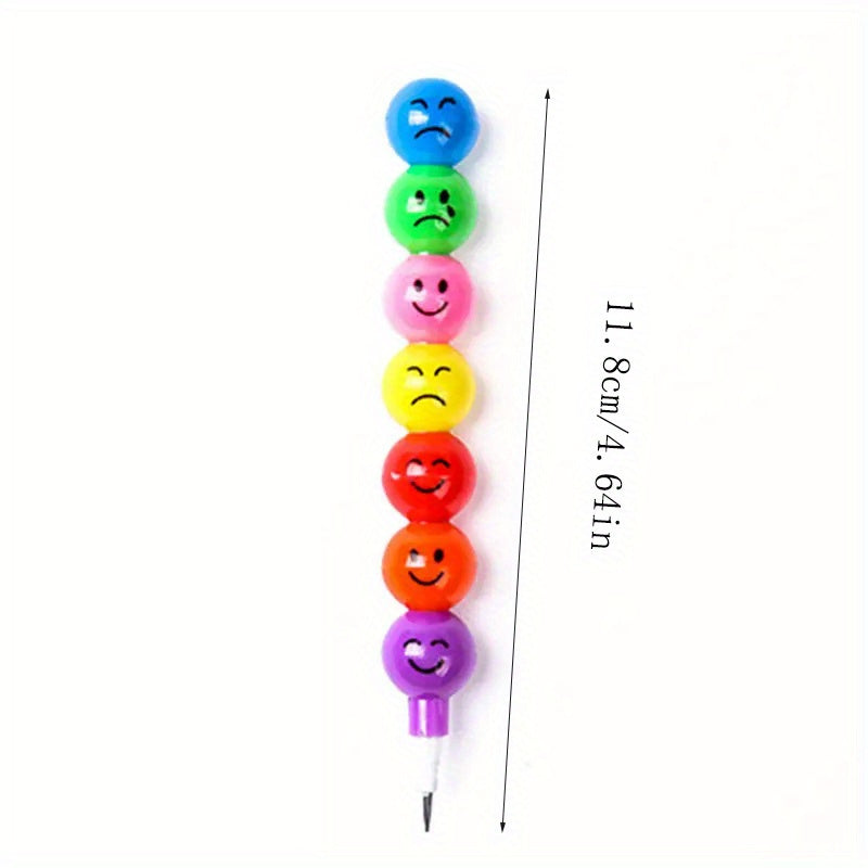 25pcs Colorful Pencil Cartoon Joyful Face Candy Gourd Pens