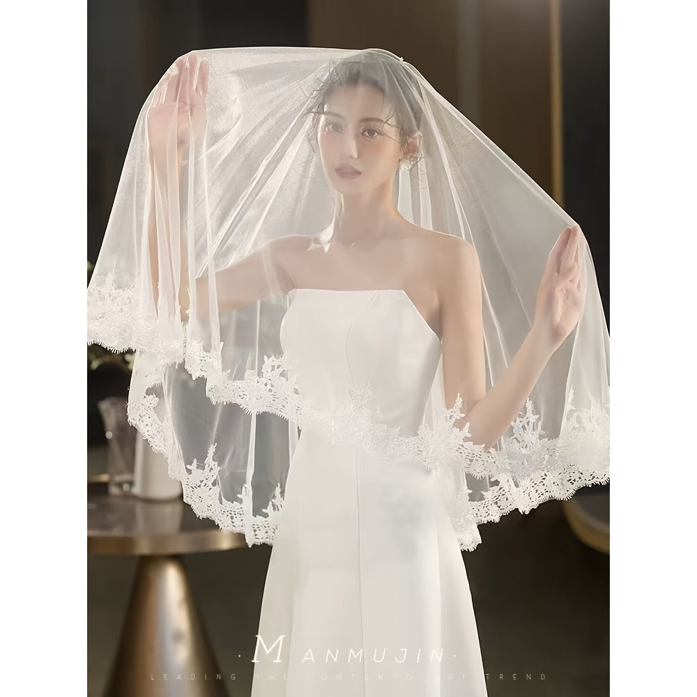French Vintage Bridal Veil Headpiece for Wedding