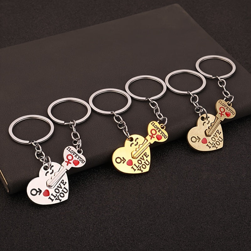 Key To My Heart Couple Keychain Pendant Decoration for Keys Backpacks Wallets