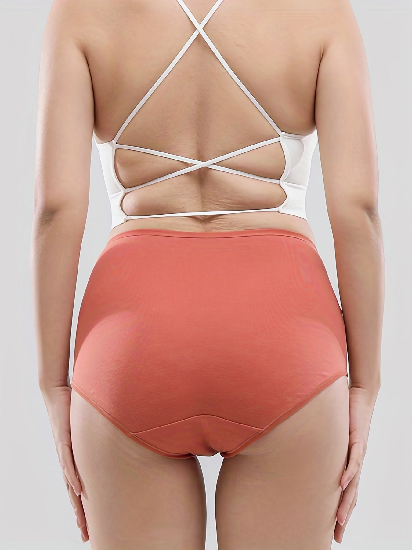 4pcs Solid Briefs Comfy Stretchy Panties Women's Lingerie