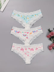3 Pack Plus Size Panties Set Low Waisted Bikini Panties 3pcs Set