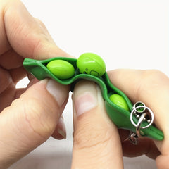 Squeeze Bean Keychain Relax Toy Textured Peanut Stress & Party Durable