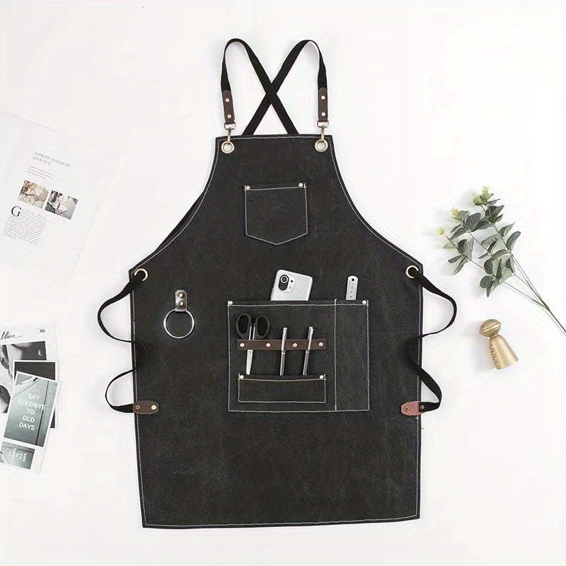 Denim Canvas Apron w/ Pocket for Kitchen, Cafe, Florist - Home Use Kitchen Tools