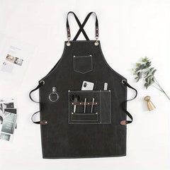 Denim Canvas Apron w/ Pocket for Kitchen, Cafe, Florist - Home Use Kitchen Tools
