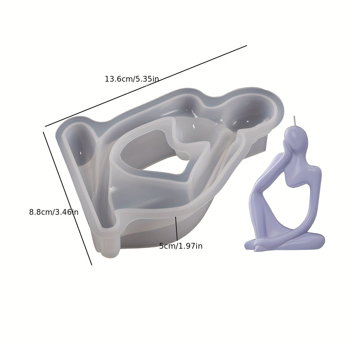 DIY Mini Resin Ornament Mold Abstract Character Crafts Candle Silicone Mold