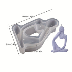 DIY Mini Resin Ornament Mold Abstract Character Crafts Candle Silicone Mold