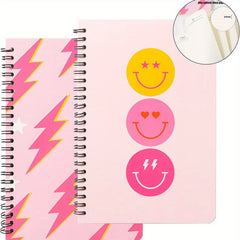 2 Packs Preppy A5 Notebooks for Teen Girls Hardcover Spiral Journals