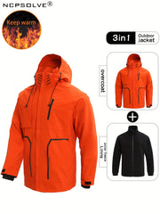 Men's 3-In-1 Outdoor Hooded Jacket