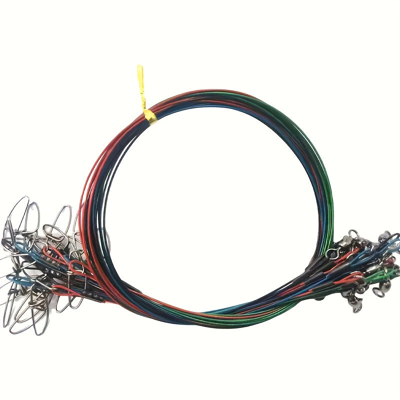 24pcs Steel Fishing Leaders Wire 56 7KG Heavy Duty Saltwater Fish Leader