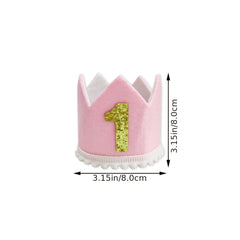 Baby 1st Birthday Crown First Birthday Hat Pink Baby 1st Birthday Party Supplies