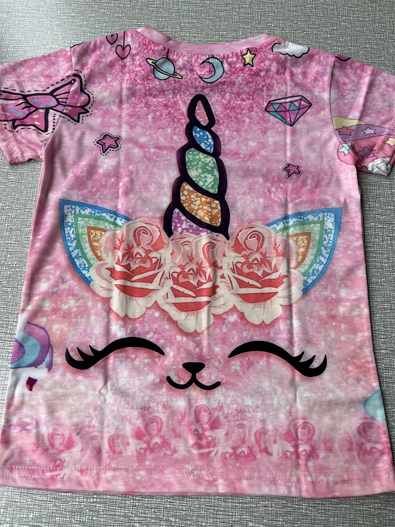 Floral Horn Graphic T Shirt for Kids
