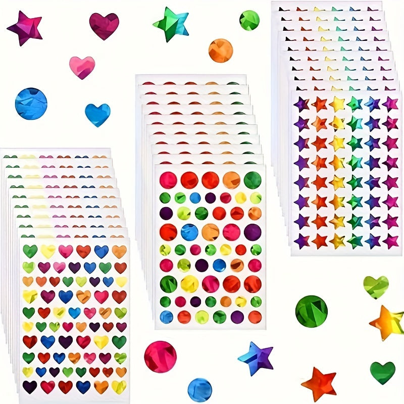 10 Sheets Star Stickers Small Stars Holographic Glitter Foil Stickers