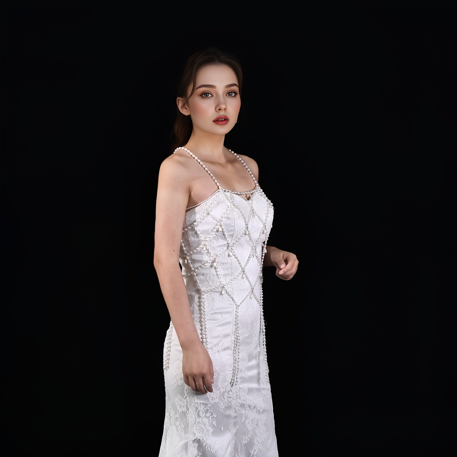 Bridal Faux Pearl Body Chain for Stylish Events