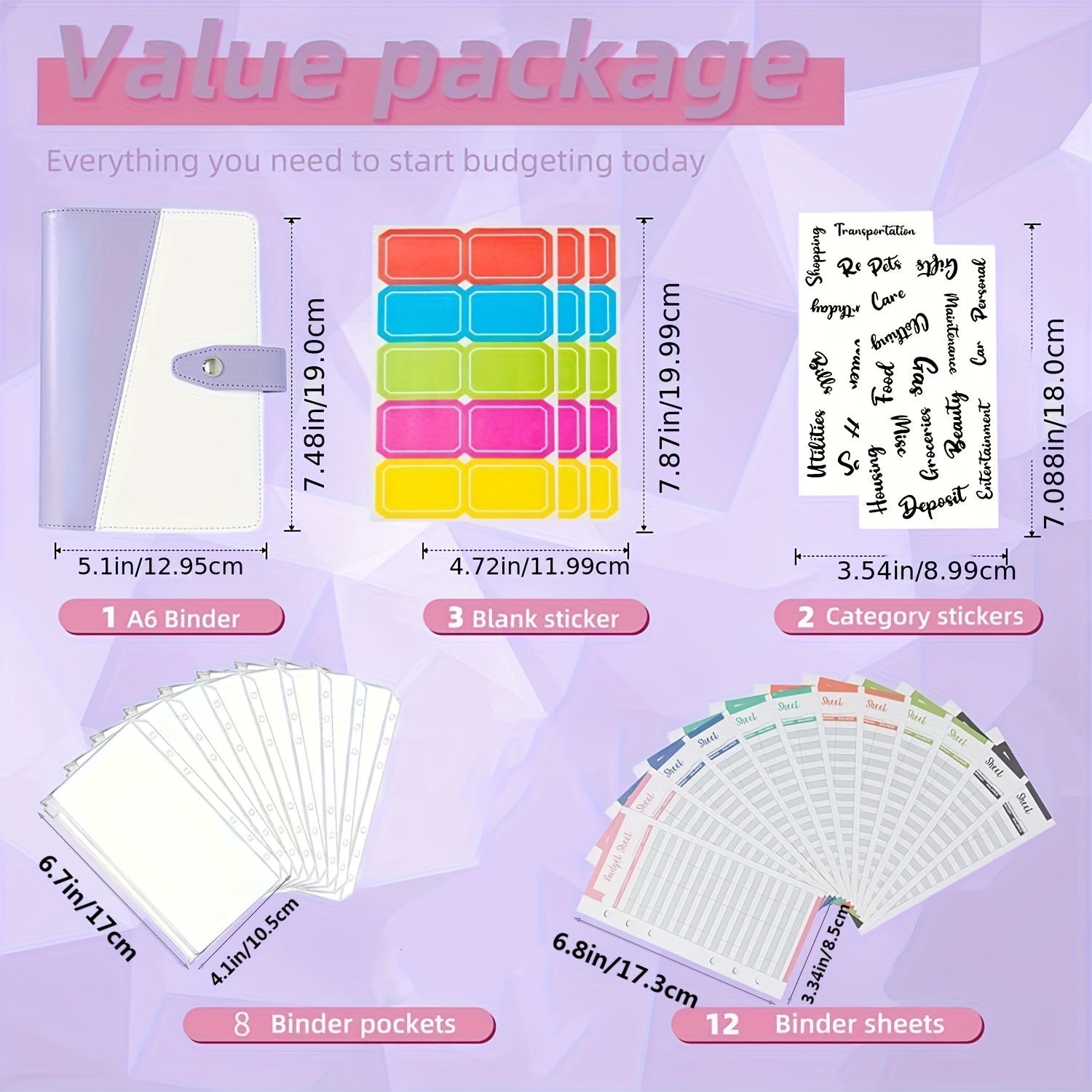 Budget Binder Money Organizer with Cash Envelopes