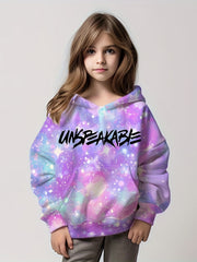 Girls Tie Dye UNSPEAKABLE Print Hoodie Pullover 4-14y