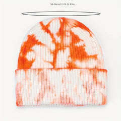 Mens Gradient Tie Dye Knitted Hat Beanie