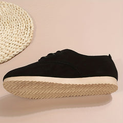 Women's Solid Flat Lace Up Low Round Toe Non slip Casual Outdoor Shoes