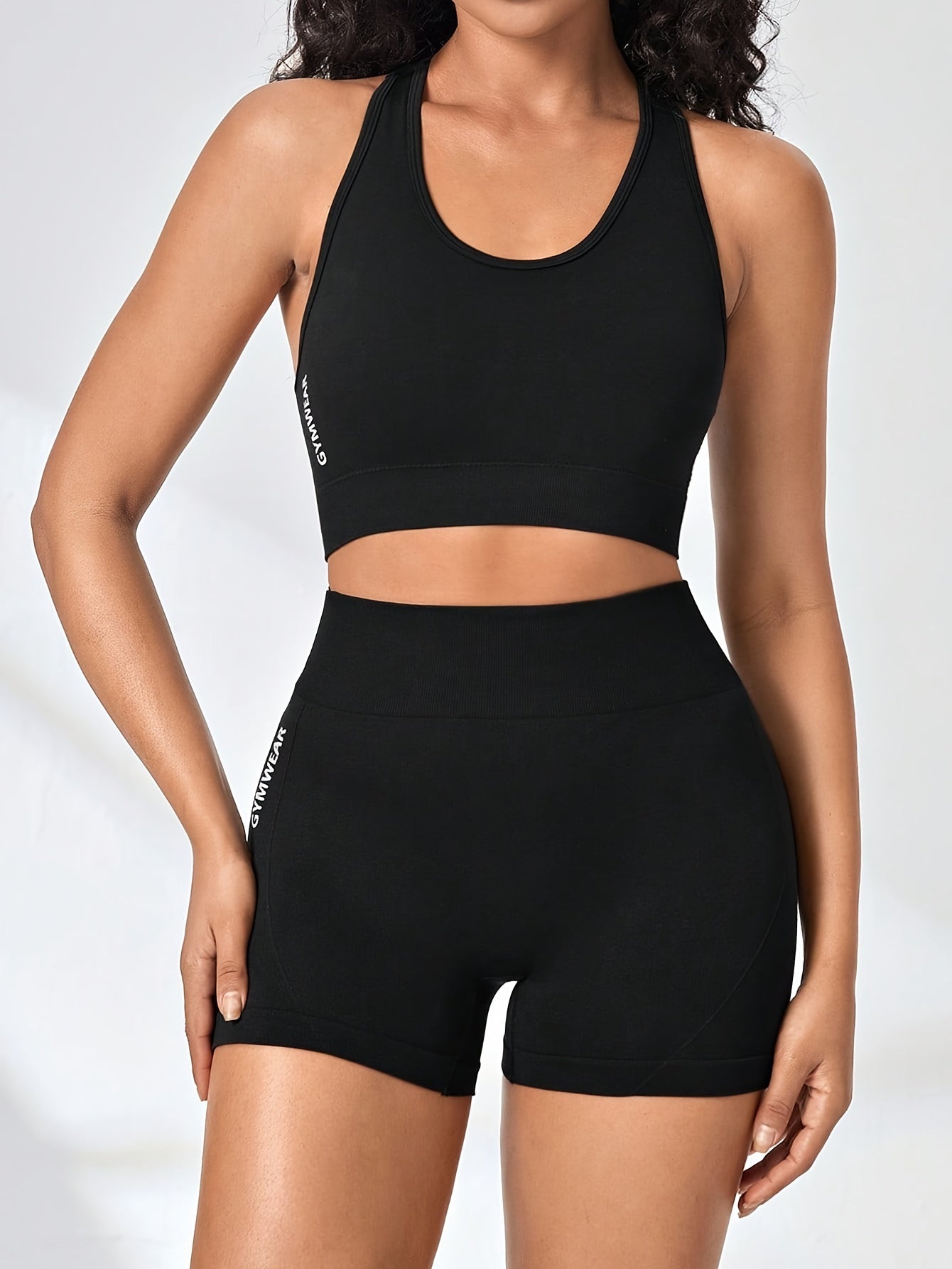 Yoga Workout Set Sports Bra & High Waist Shorts