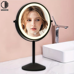 LED Vanity Mirror w/ Lights 10X Magnification Rechargeable Portable Beauty Mir