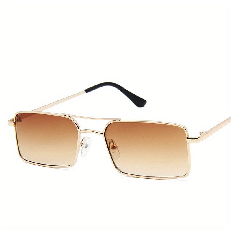 Y2K Rectangle Sunglasses Retro Punk Metal UV400 Sun Shades
