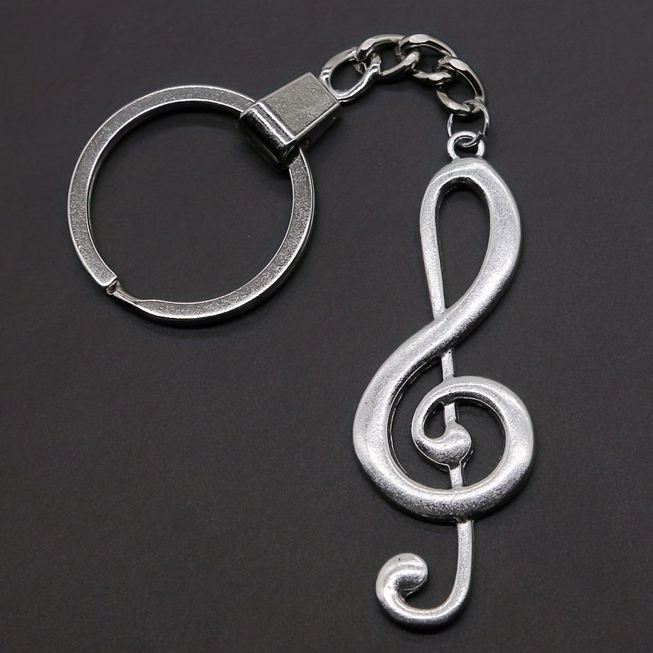 Music Note Keychain Retro Vintage Metal Key Ring Purse Bag Backpack Car Key