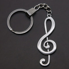 Music Note Keychain Retro Vintage Metal Key Ring Purse Bag Backpack Car Key