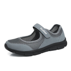 Women's Mesh Platform Walking Sneakers Breathable Non slip Hook & Loop Shoes