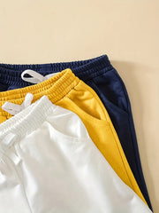 3pcs Boys Letter Print Quick Drying Shorts for Summer