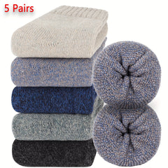 5 Pairs Women's Warm & Thick Crew Socks Mid Tube Stockings