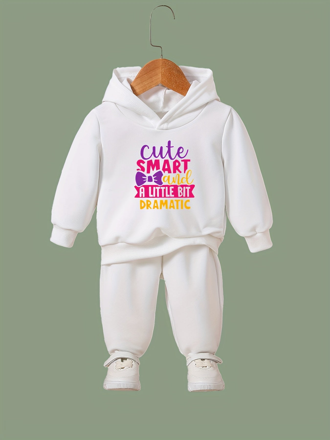 Kid's 2pcs Smart Print Long Sleeve Outfit Hoodie & Pants Set