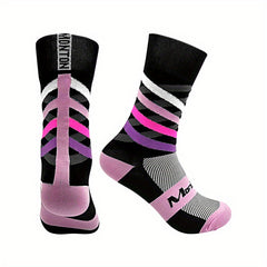 Casual Breathable Striped Mid Calf Socks for Cycling Running