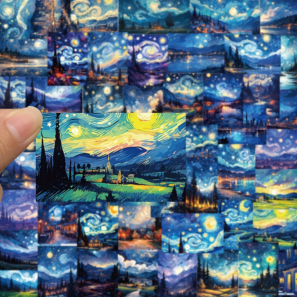 50pcs Fantasy Landscape Waterproof Stickers for DIY Decorations