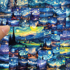 50pcs Fantasy Landscape Waterproof Stickers for DIY Decorations