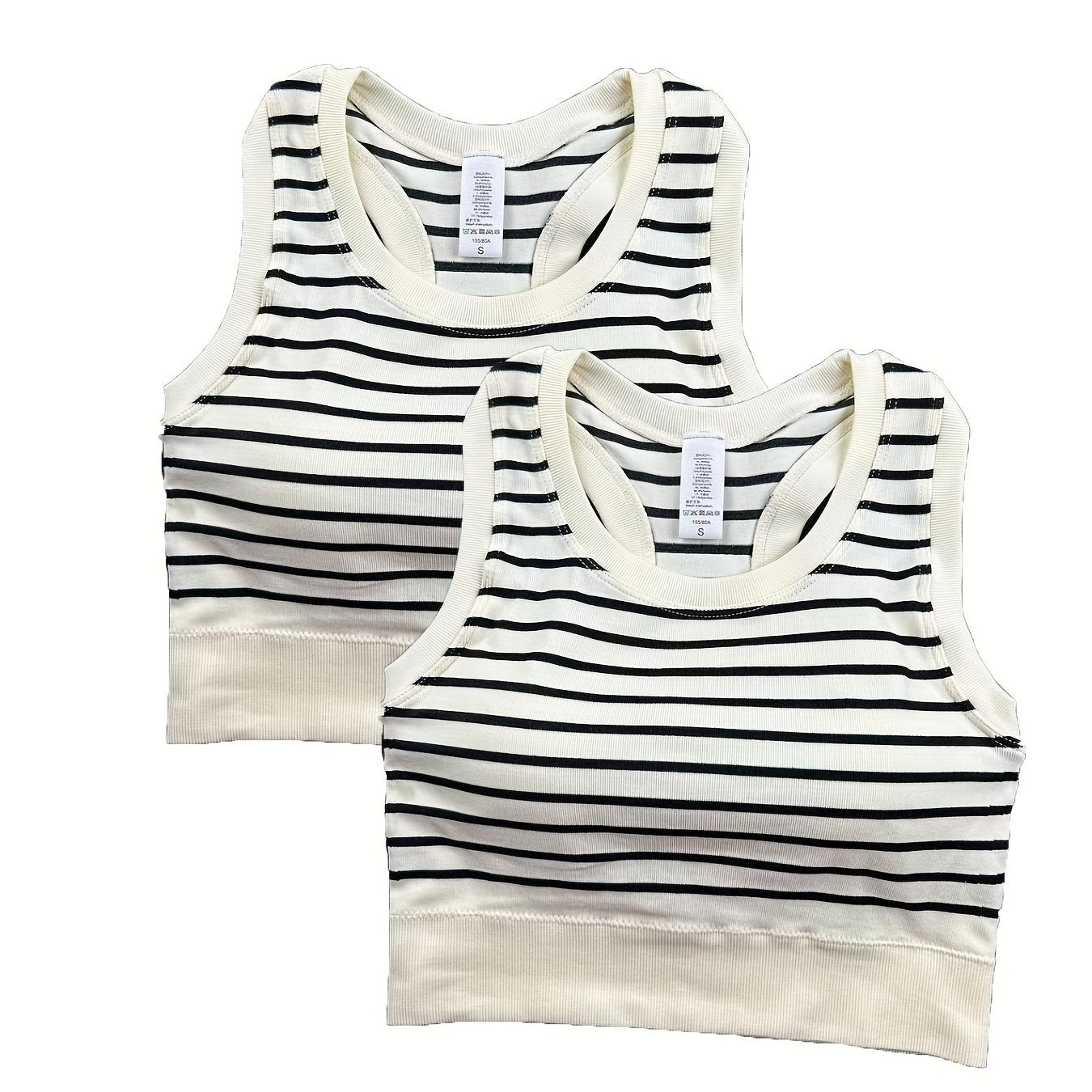 2pcs Striped Sports Tank Top Women's Summer Tops