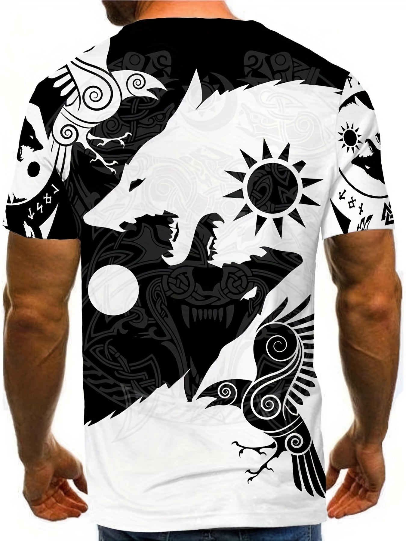 Men's 3D Animal Print T shirt Active Comfy Crew Neck Tee