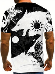 Men's 3D Animal Print T shirt Active Comfy Crew Neck Tee