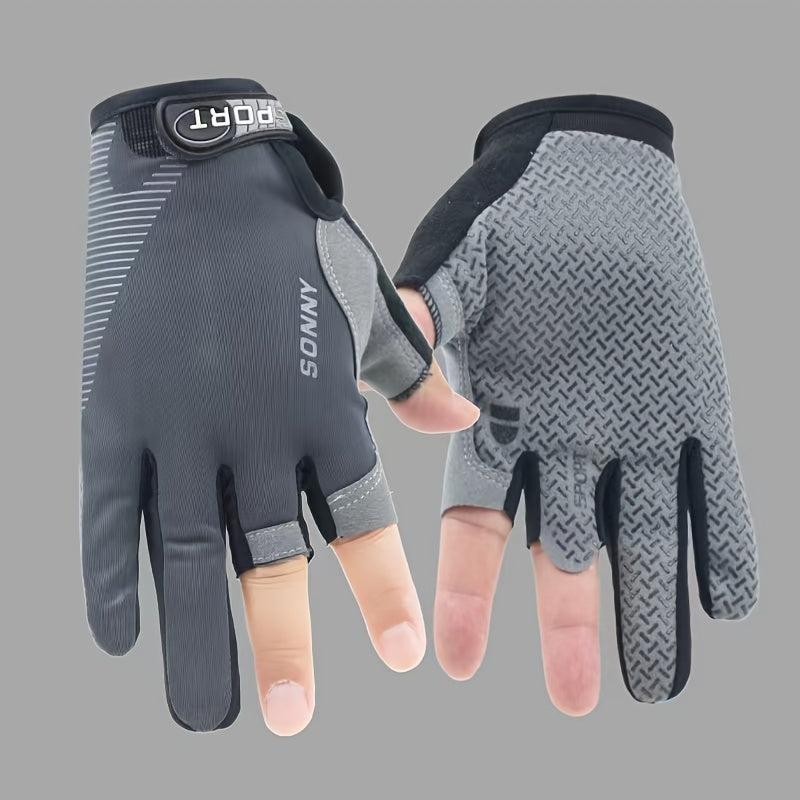 Pai Fingerless Fishing Gloves - Anti slip Breathable Cycling Adjustable Half Fin